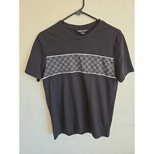 Michael Kors Mens Cotton Blend MK Logo Crew Neck T Shirt Black Small